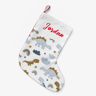 Petite Chaussette De Noël Motif de dinosaure arc-en-ciel mignon