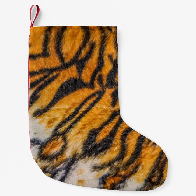 Petite Chaussette De Noël Motif de fond à motif tigre, tigre, abstrait (Devant)