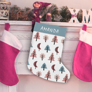 Petite Chaussette De Noël Motif de forme biscuit Pastel rose