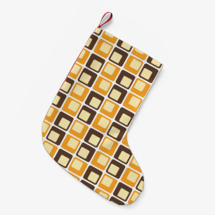 Petite Chaussette De Noël motif de formes Carré rétro les années 70
