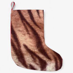 Petite Chaussette De Noël motif de fourrure de tigre à faible teneur en poly