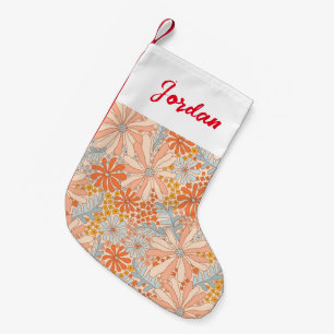 Petite Chaussette De Noël Motif de jardin à fleurs rétro