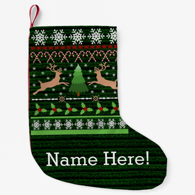 Petite Chaussette De Noël Motif de Noël cool (Devant)