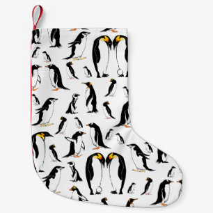 Petite Chaussette De Noël Motif de pingouin noir et blanc