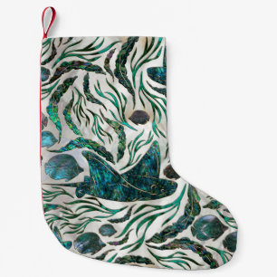 Petite Chaussette De Noël Motif de poisson stingray et squelette Abalone
