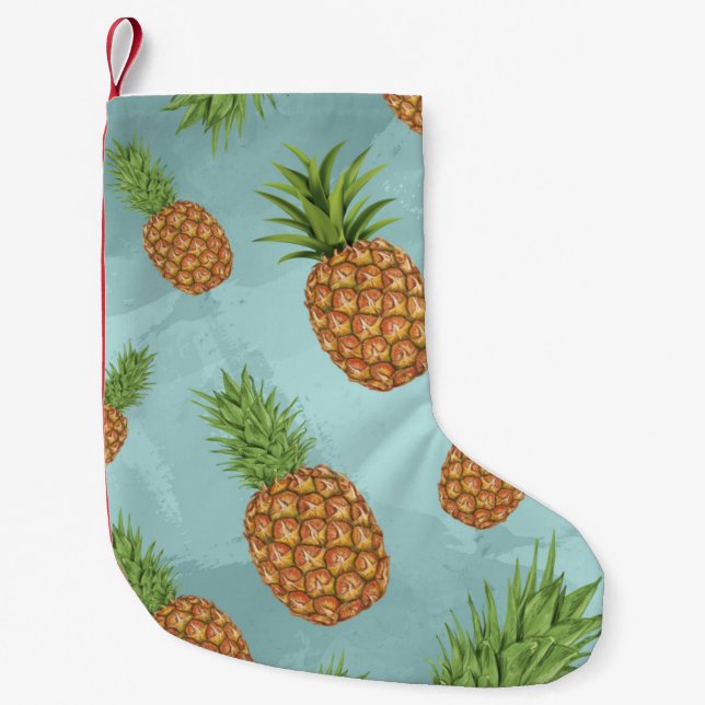 Petite Chaussette De Noël Motif de pomme de pin aquarelle 2 (Devant)