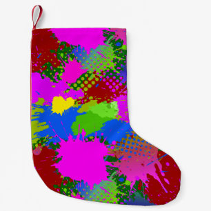 Petite Chaussette De Noël Motif de projection de peinture 3