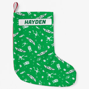 Petite Chaussette De Noël Motif de snacks verts Grogu