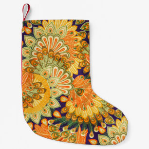 Petite Chaussette De Noël motif de tissu vintage : texture de gros plan.