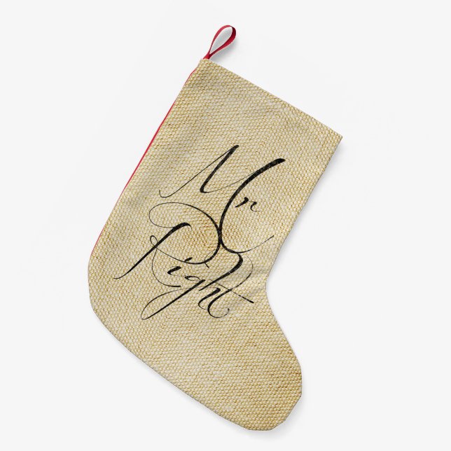 Petite Chaussette De Noël Motif de toile de M. Right (Devant (Accrochage))