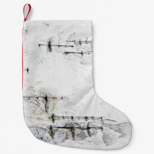 Petite Chaussette De Noël Motif d'écorce de bouleau