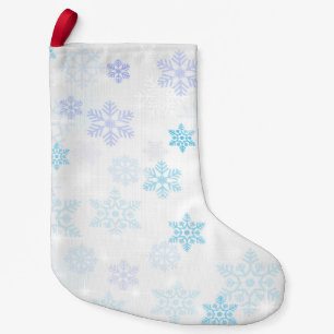 Petite Chaussette De Noël Motif des flocons bleus