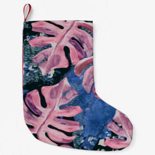 Petite Chaussette De Noël Motif d'été de l'aquarelle Tropical Grunge