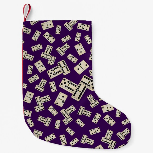 Petite Chaussette De Noël Motif domino violet amusant (Devant)
