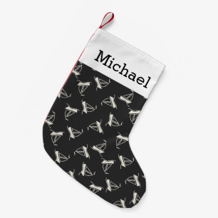 Petite Chaussette De Noël Motif Doodle Sailboat Ajouter votre nom