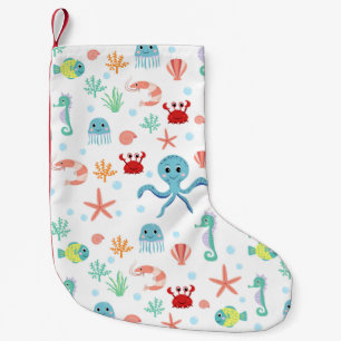 Petite Chaussette De Noël Motif du monde marin