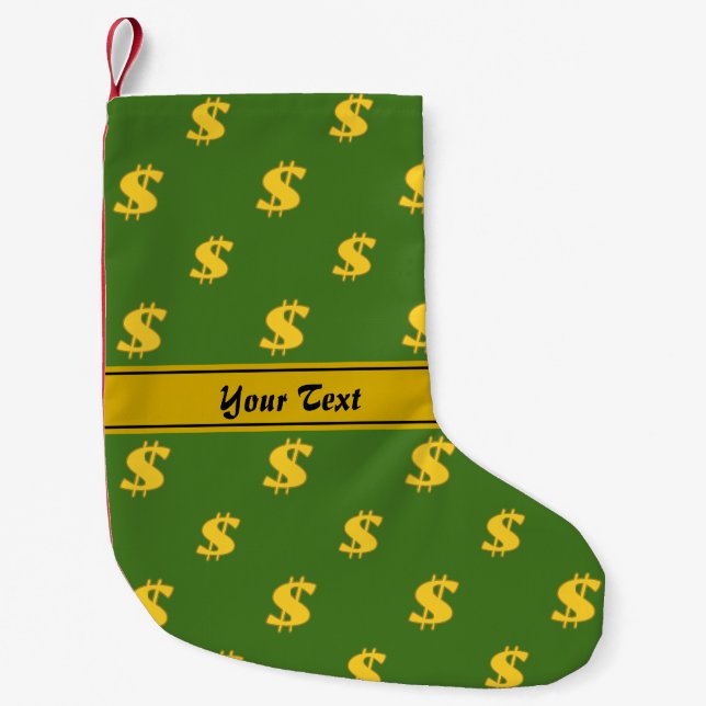 Petite Chaussette De Noël Motif du panneau Dollar (Devant)