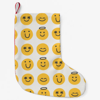 Petite Chaussette De Noël Motif Emoji Joyeux tiré à la main