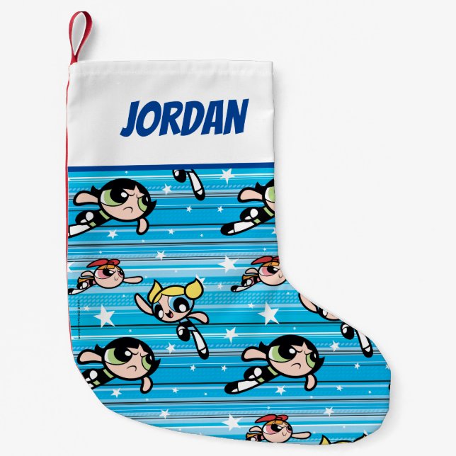 Petite Chaussette De Noël Motif étoilé des filles Powerpuff (Devant)