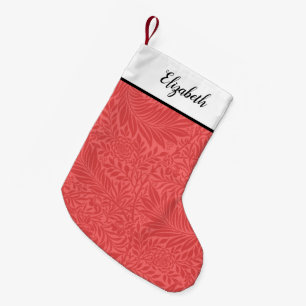Petite Chaussette De Noël Motif floral rouge personnalisé
