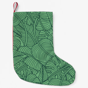 Petite Chaussette De Noël Motif floral sans couture avec feuilles. dos tropi