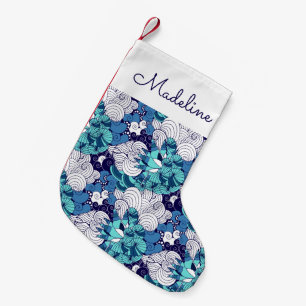 Petite Chaussette De Noël Motif funky Seashell Ajouter votre nom