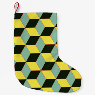 Petite Chaussette De Noël motif géométrique 3D de style vintage et transpare