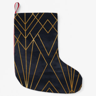 Petite Chaussette De Noël Motif géométrique transparent sur texture papier.