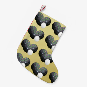 Petite Chaussette De Noël Motif Gold Et Black Lawn Bowls,