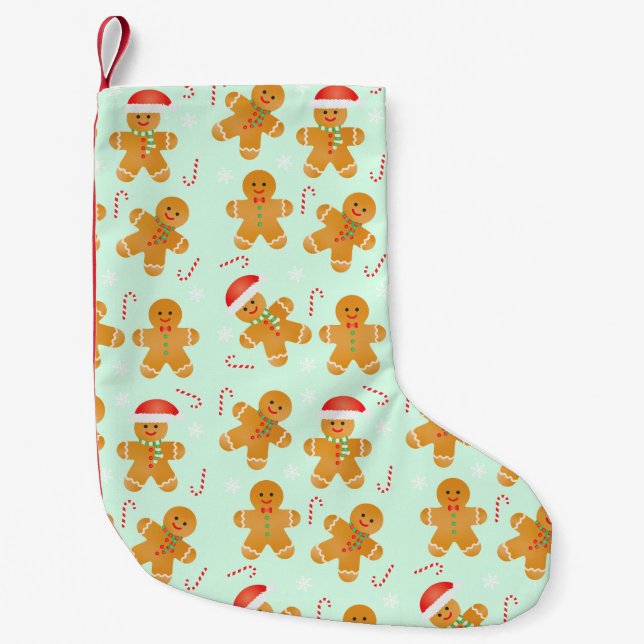 Petite Chaussette De Noël Motif homme en pain d'épices (Devant)