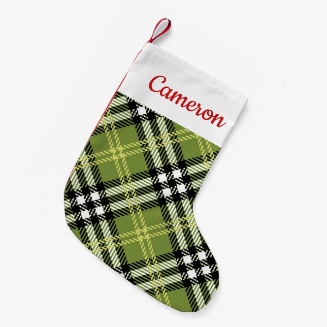Petite Chaussette De Noël Motif irlandais vert de plaid (Devant (Accrochage))