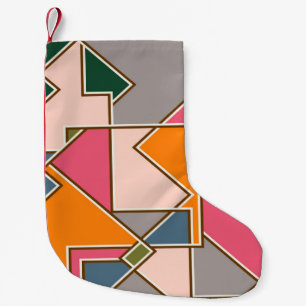 Petite Chaussette De Noël motif, lignes, orange, violet