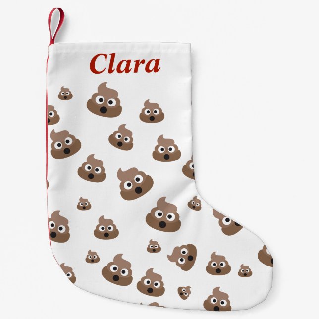Petite Chaussette De Noël Motif mignon d'Emoji de dunette (Devant)