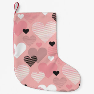 Petite Chaussette De Noël Motif moderne en forme de coeur transparent en géo