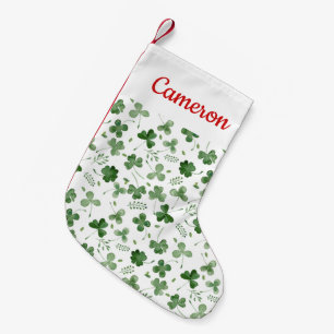 Petite Chaussette De Noël Motif mou de shamrock d'aquarelle