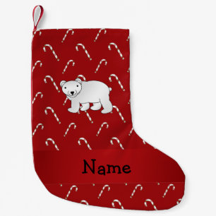Petite Chaussette De Noël Motif nommé personnalisé de sucre de canne d'our
