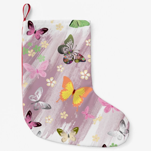 Petite Chaussette De Noël Motif papillon 7 (Devant)