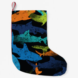 Petite Chaussette De Noël Motif requin, urbain moderne