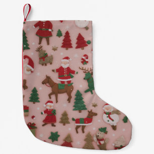 Petite Chaussette De Noël Motif rose de Noël Petite réserve de Noël