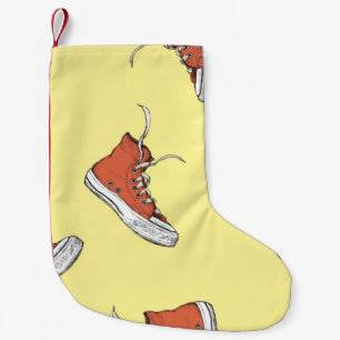 Petite Chaussette De Noël Motif sans couture avec baskets rouges vintages, m