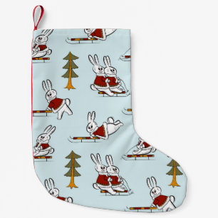 Petite Chaussette De Noël Motif sans couture avec différents lapins sur les