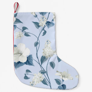 Petite Chaussette De Noël Motif sans couture de siringa et fleurs d'hibiscus