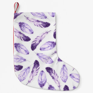Petite Chaussette De Noël Motif sans couture décorative avec plumes. Waterco