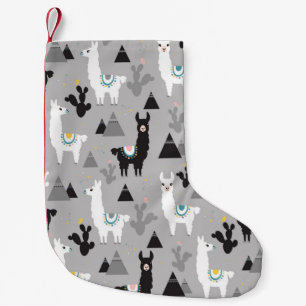 Petite Chaussette De Noël Motif sans couture des cactus de lama et des monta