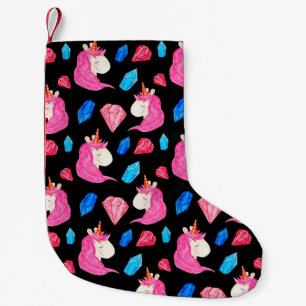 Petite Chaussette De Noël Motif sans couture d'une licorne magique avec mult