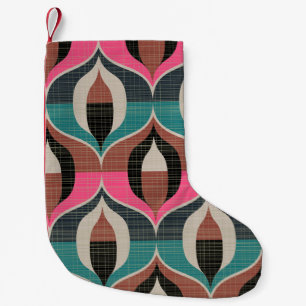 Petite Chaussette De Noël Motif sans couture rétro dans le style des années 