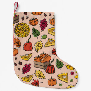 Petite Chaussette De Noël Motif sans faille avec tarte citrouille, tarte aux