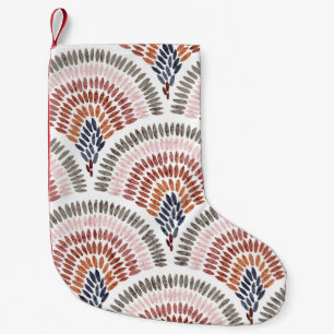 Petite Chaussette De Noël Motif sans fil ondulé. Design Seigaiha en polka do