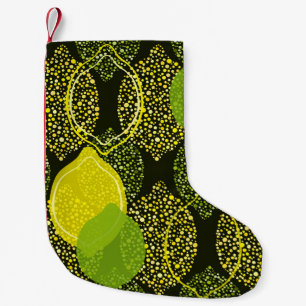 Petite Chaussette De Noël Motif sans soudure au citron et à la chaux.