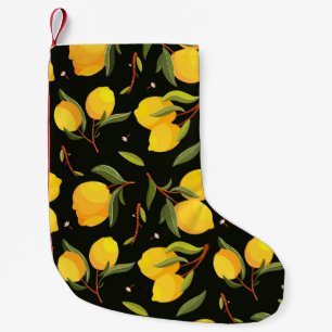 Petite Chaussette De Noël Motif sans soudure au citron. Illustration de citr